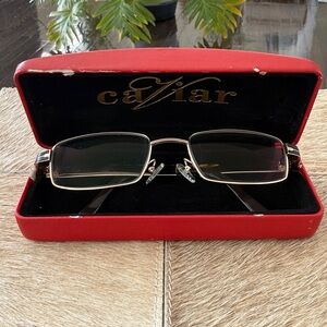 Caviar Italy Vintage Men's Brown and Gold Eyewear Eyeglasses - Model #M4851